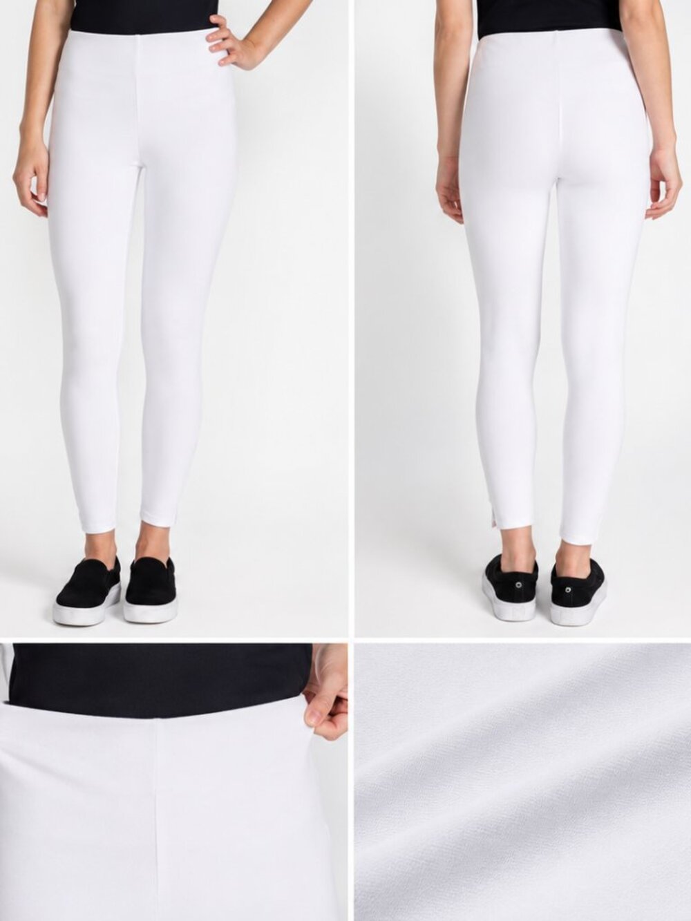 NWT Lyssé White Denim Jeggings Step Hem Ankle Leggings Size M